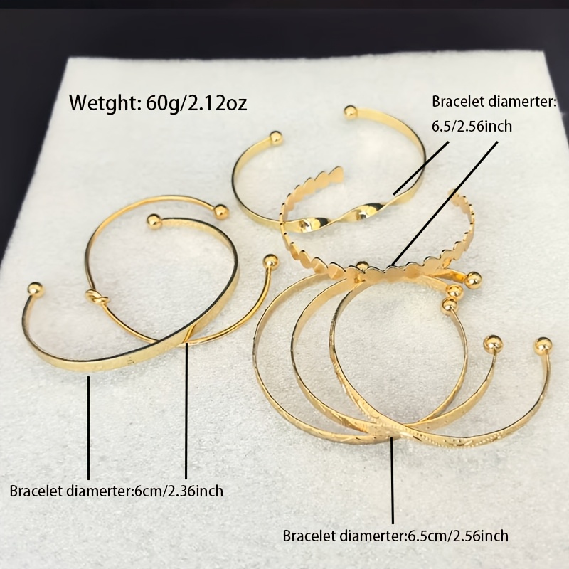 7pcs Beautiful Golden Bangles Set, Exquisite Design for All Occasions